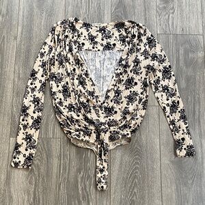 Intimately by Free People - Black & Cream Floral Bodysuit - Size XS
